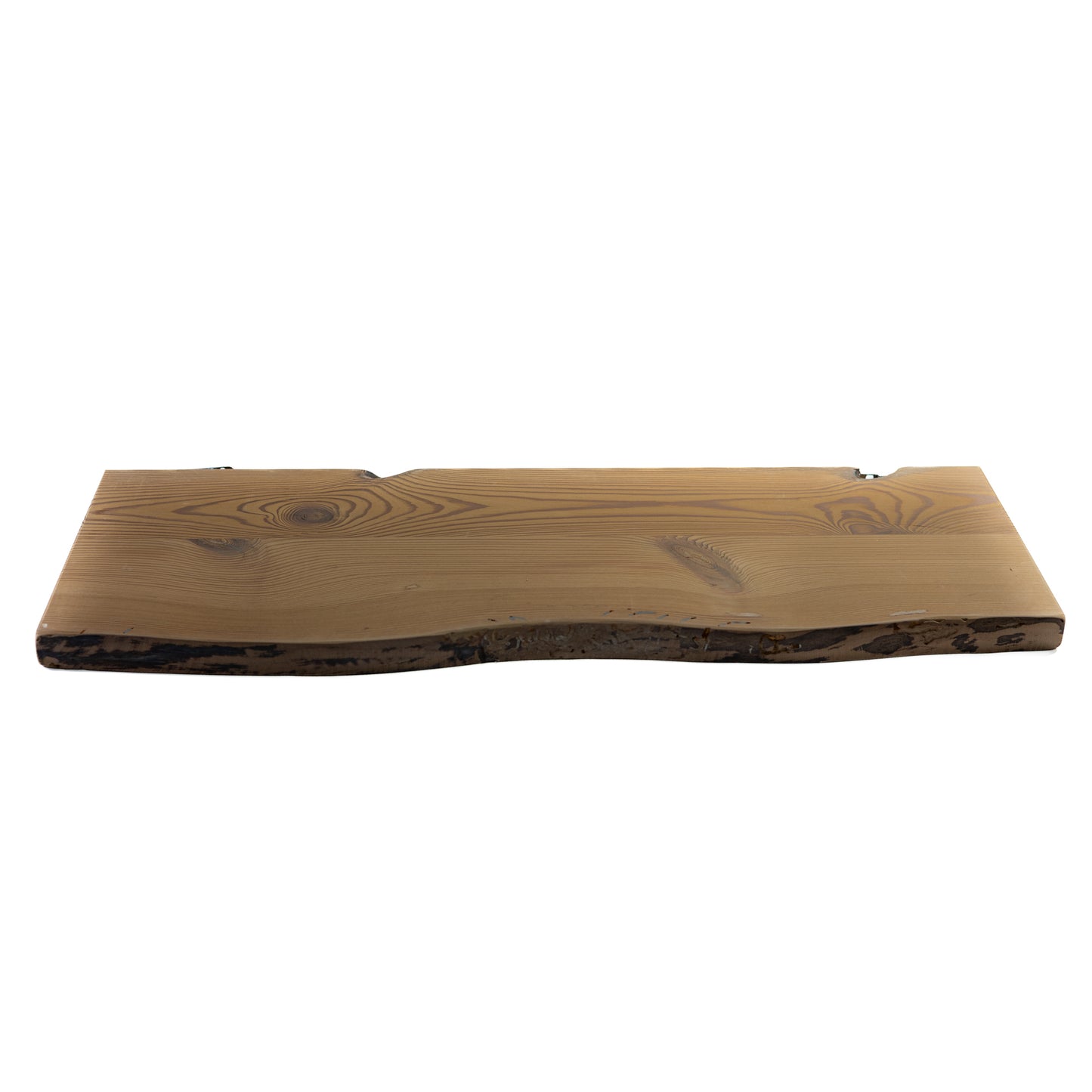 Ash pine floating shelf showing natural wood texture